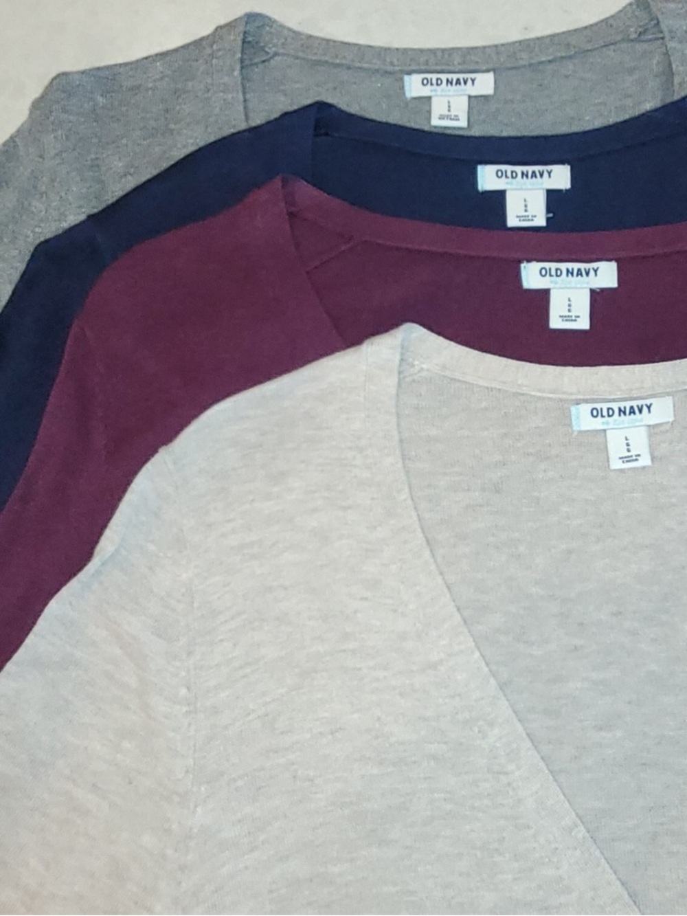 Old Navy Women's Cardigans, 3/4 length Sleeves in Natural, Burgundy, Navy, &Gray